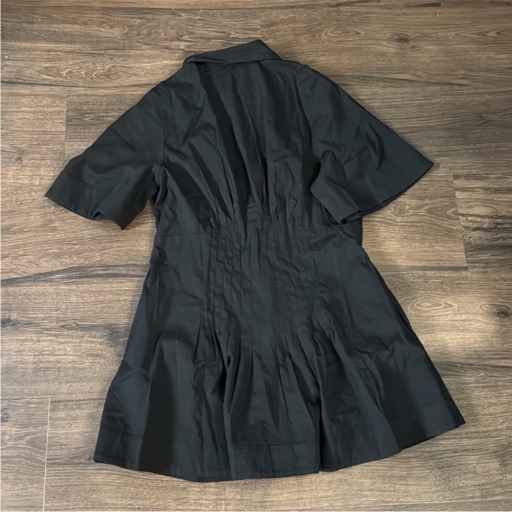 NWT! Banana Republic Black Stretch-Cotton Poplin Pintuck Shirt Dress 💃💃 - Picture 6 of 6